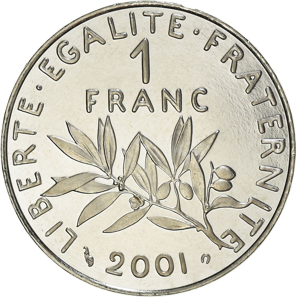 French 1 Franc Coin | Signature D'AP. O.ROTY | proof | KM925.2 | France | 1991 - 2001