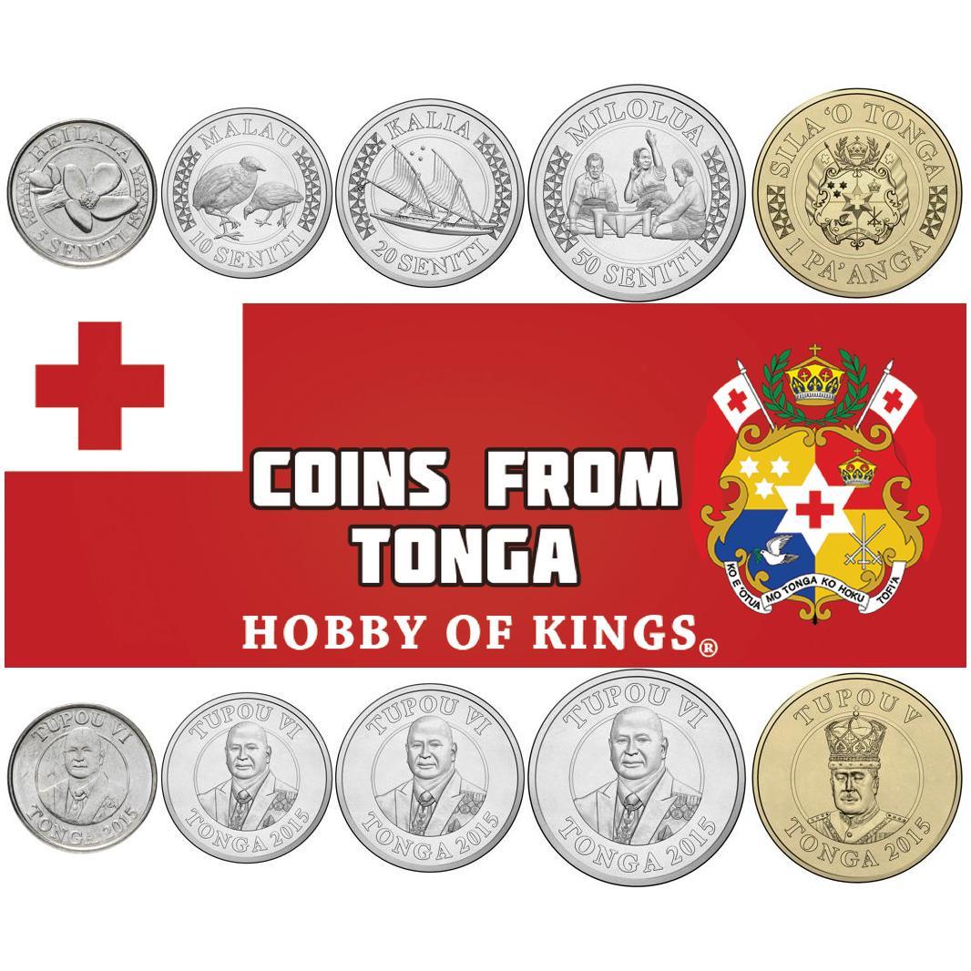 Tonga | Set di 5 monete | 5 10 20 50 Seniti 1 Pa'Anga | 2015