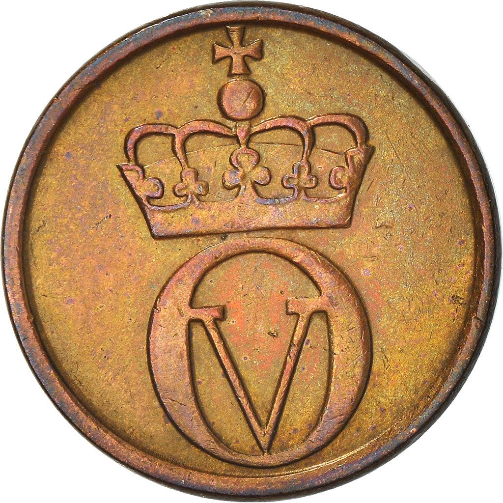 Norway | 2 Ore Coin | Crown | Monogram | Black Grouse Bird | Km:404 | 1958