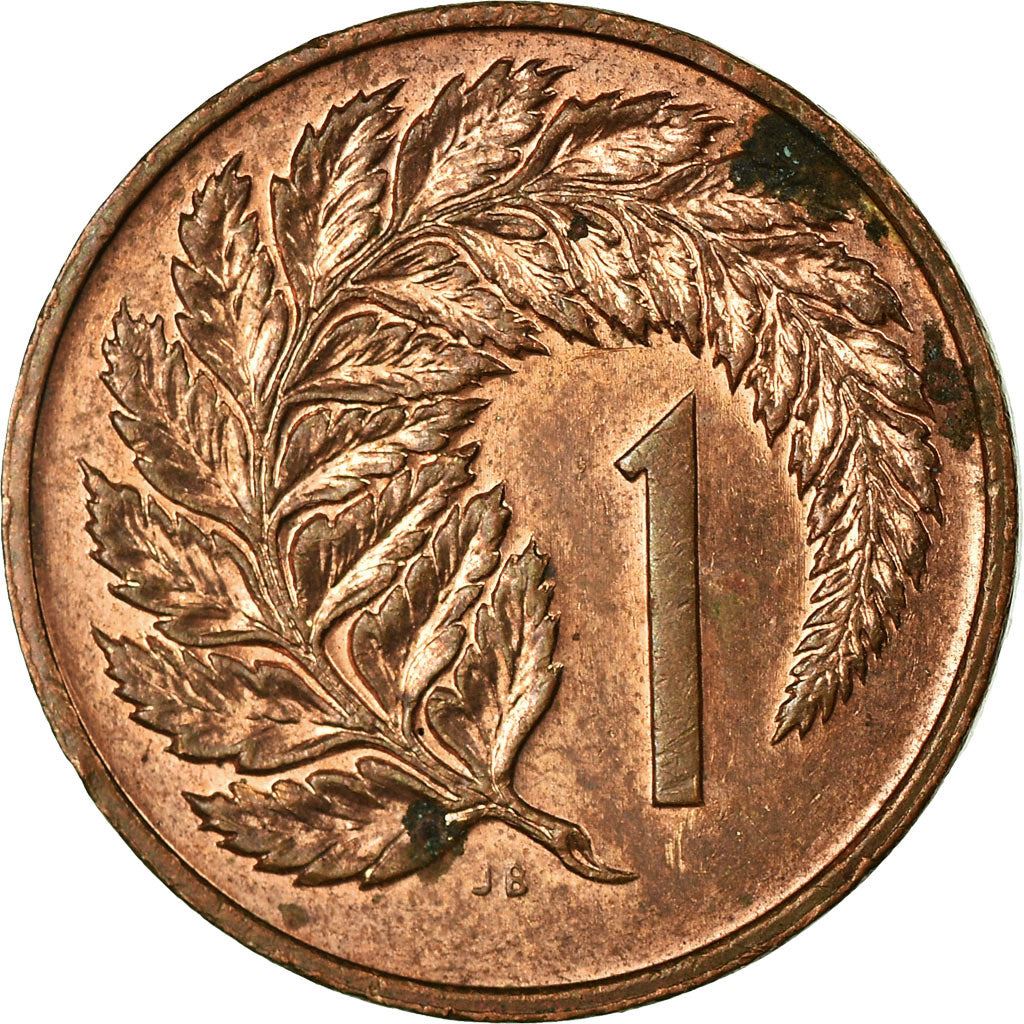 New Zealander 1 Cent Coin | Queen Elizabeth II | Silver Fern Leaf | KM31 | 1967 - 1985
