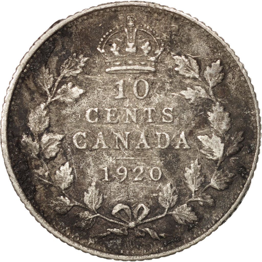Canada | 10 Cents Coin | Silver | Crown | Wreath | KM:23a | 1920-1936