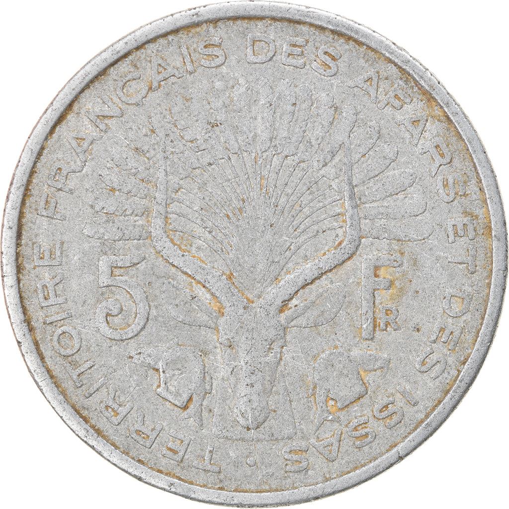Afars and Issas | 5 Francs Coin | Marianne | Lyre Antelope | Km:14 | 1968 - 1975