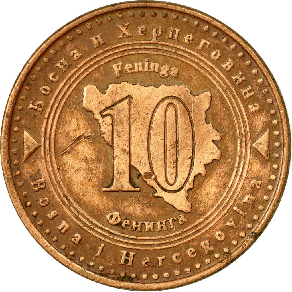 Bosnia and Herzegovina | 10 Feninga Coin | Map of Bosnia | Km:115 | 1998 - 2025