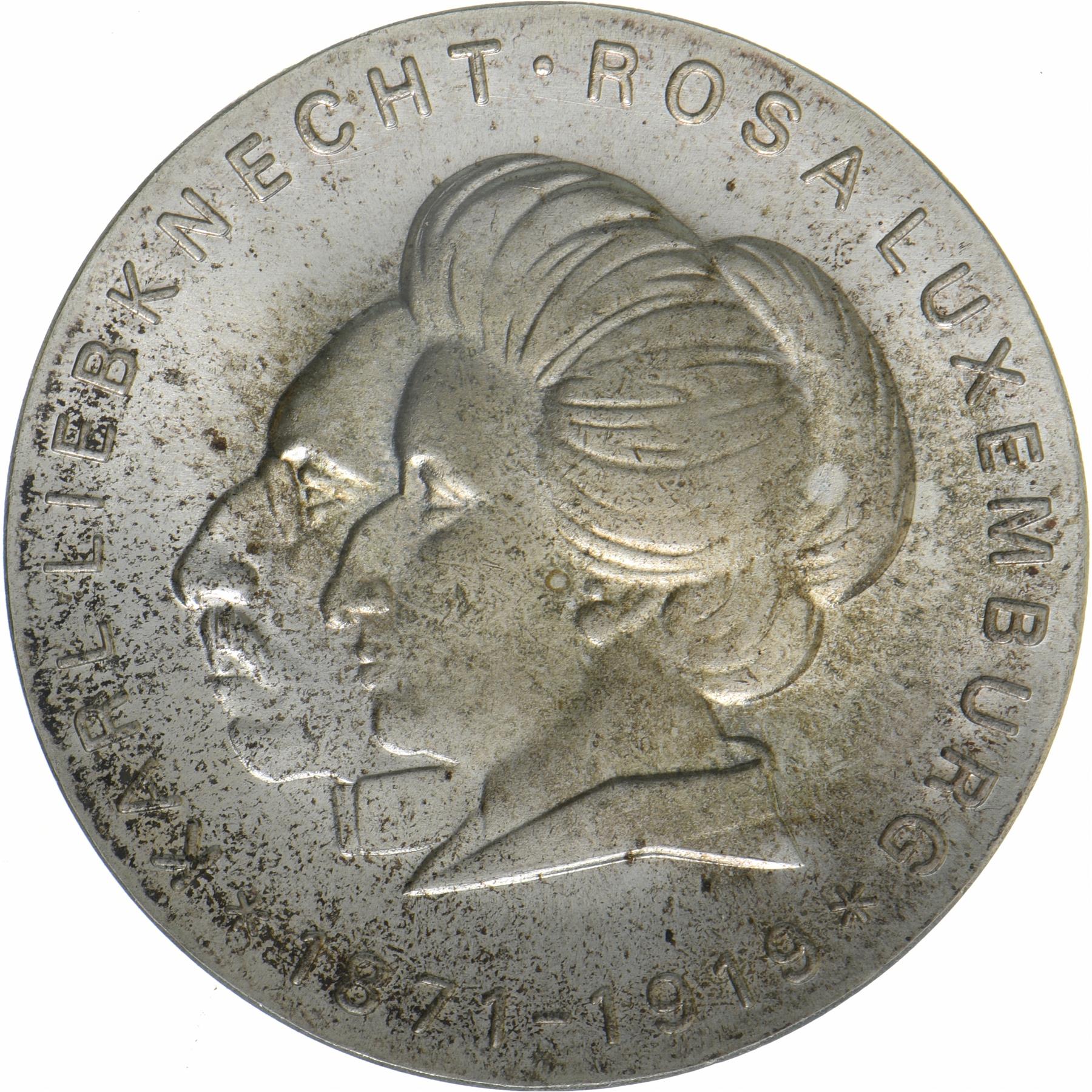 German Democratic Republic | 20 Mark Coin | Rosa Luxemburg | KM:32 | 1971