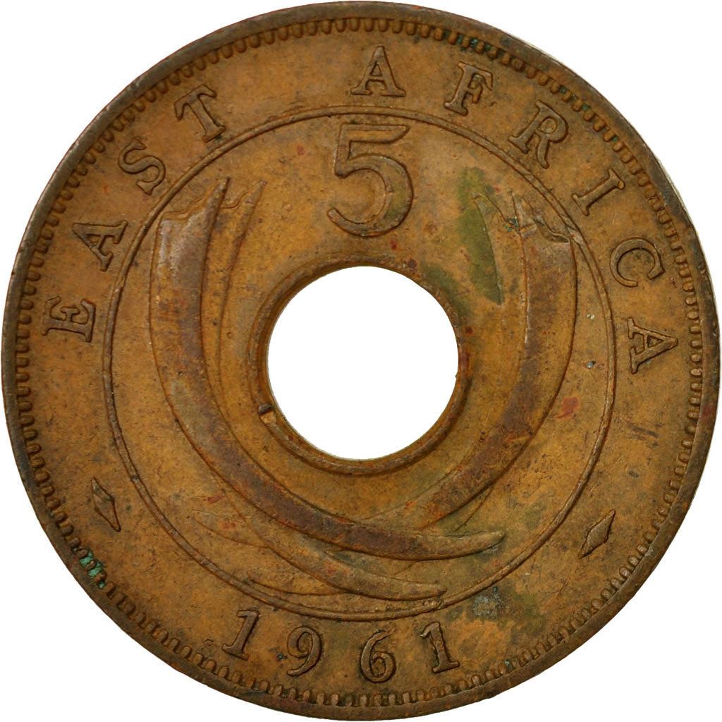 East Africa | 5 Cents Coin | Crown | Tusks | Km:37 | 1955 - 1963