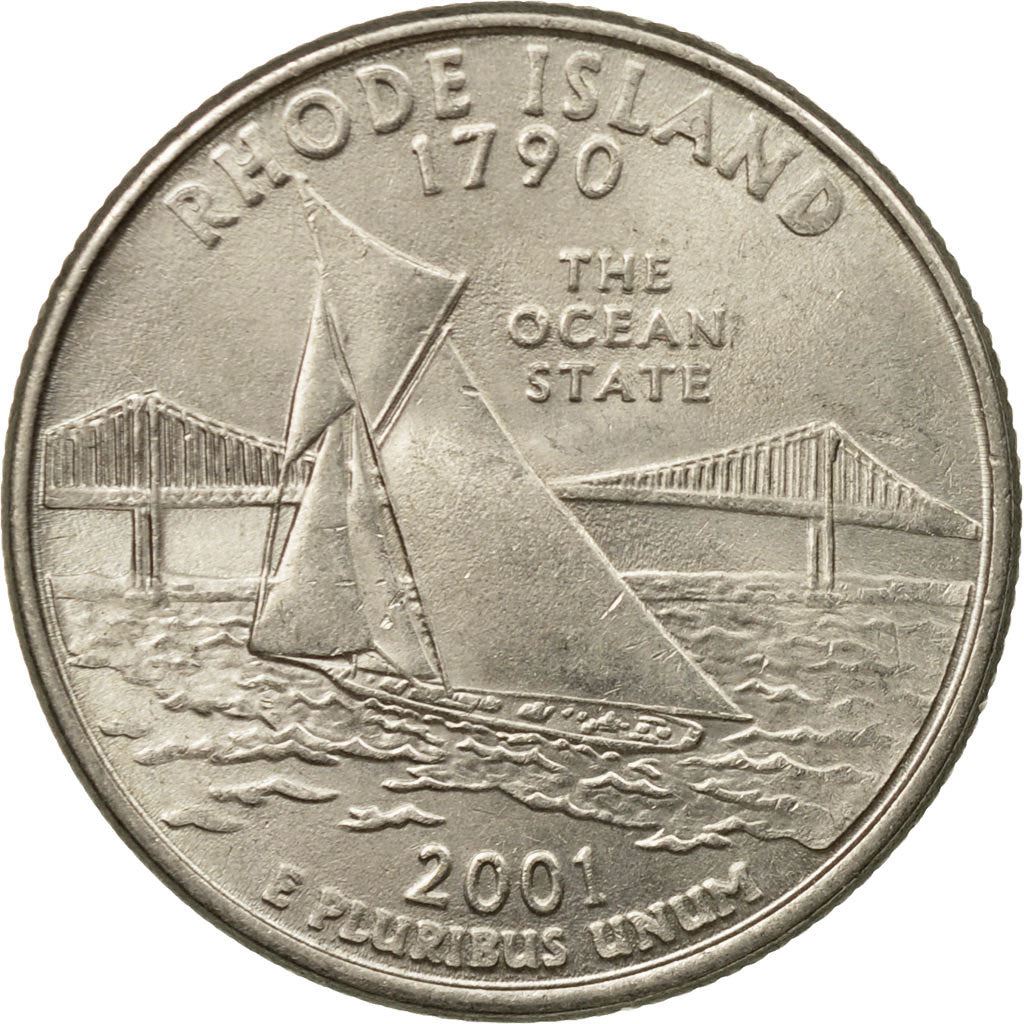 United States | 1/4 Dollar Coin | Rhode Island | Km:320 | 2001
