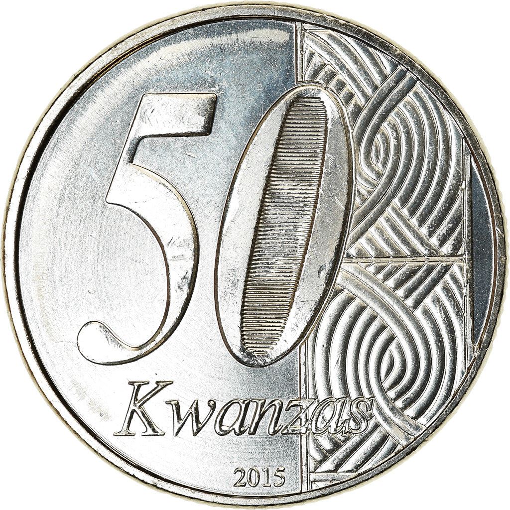Angola | 50 Kwanzas Coin | Soldier | Angolan Flag | Km:112 | 2015