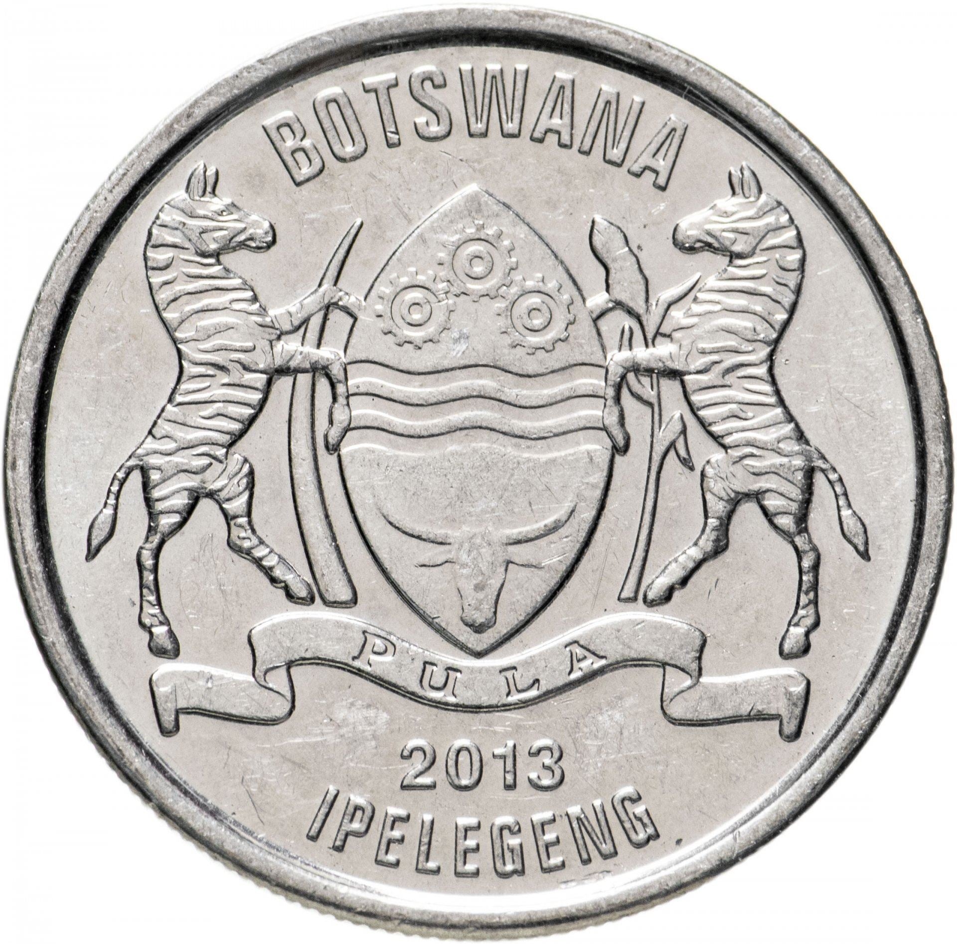 Botswana 50 Thebe Coin | African Fish Eagle | KM34 | 2013