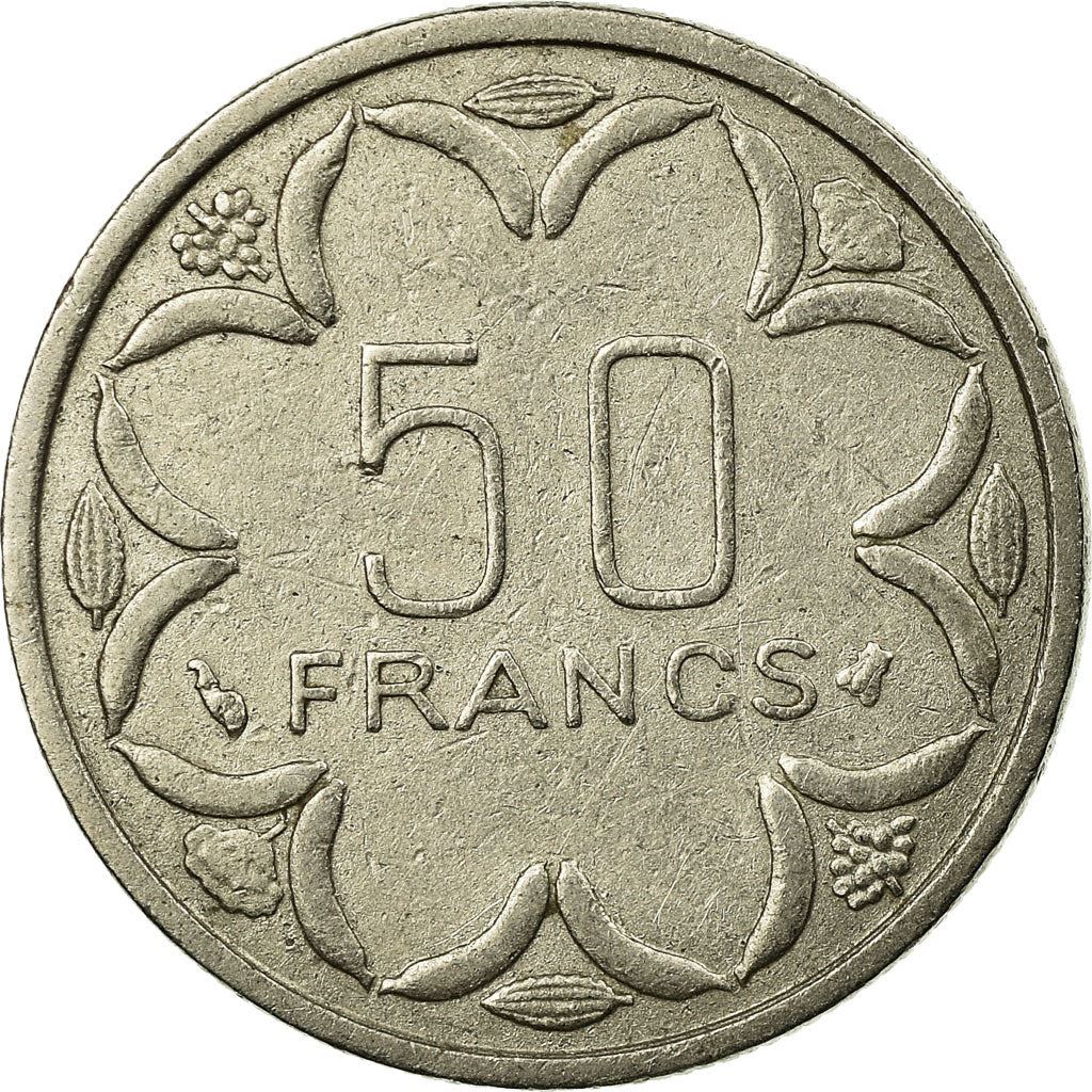 Central African States | 50 Francs Cfa Coin | Antelope | Crops | Km:11 | 1976 - 2003