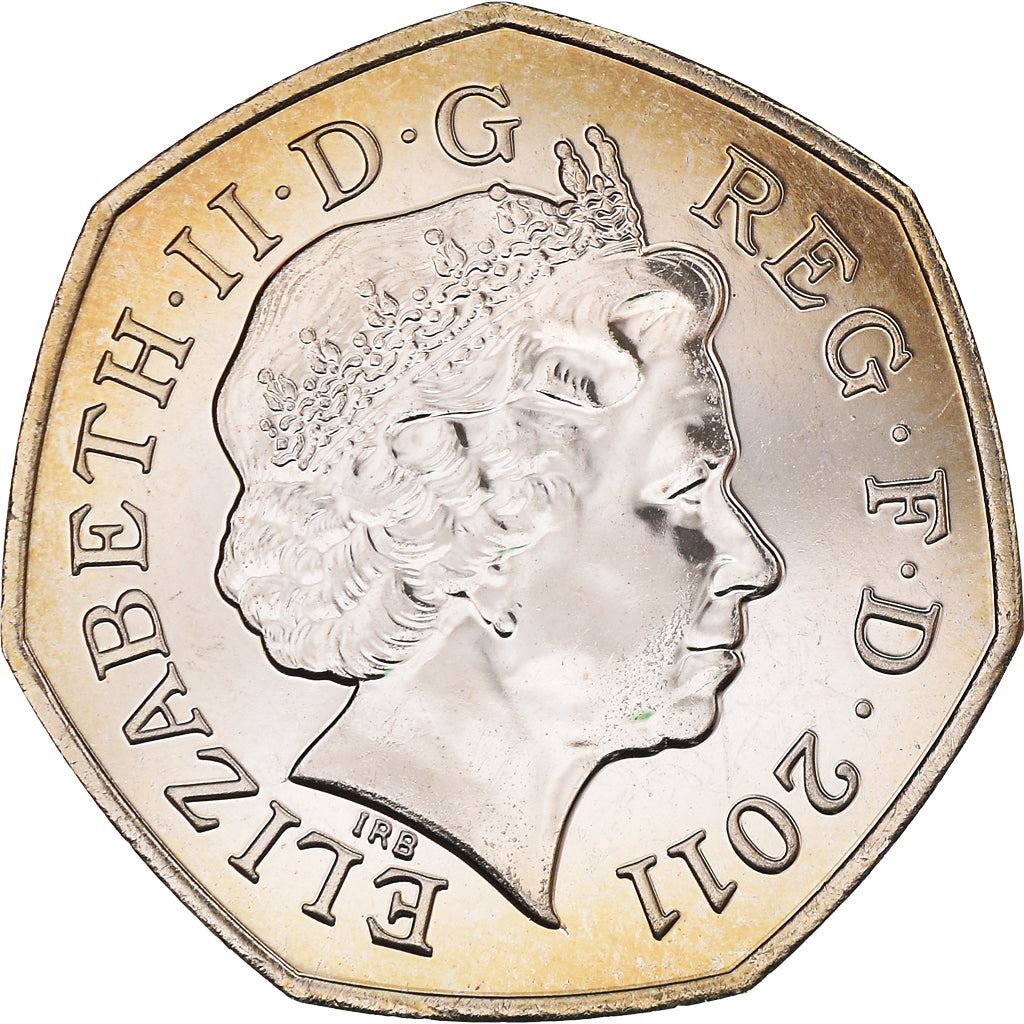 United Kingdom 50 Pence Coin | Elizabeth II 4th portrait | Handball | 2011