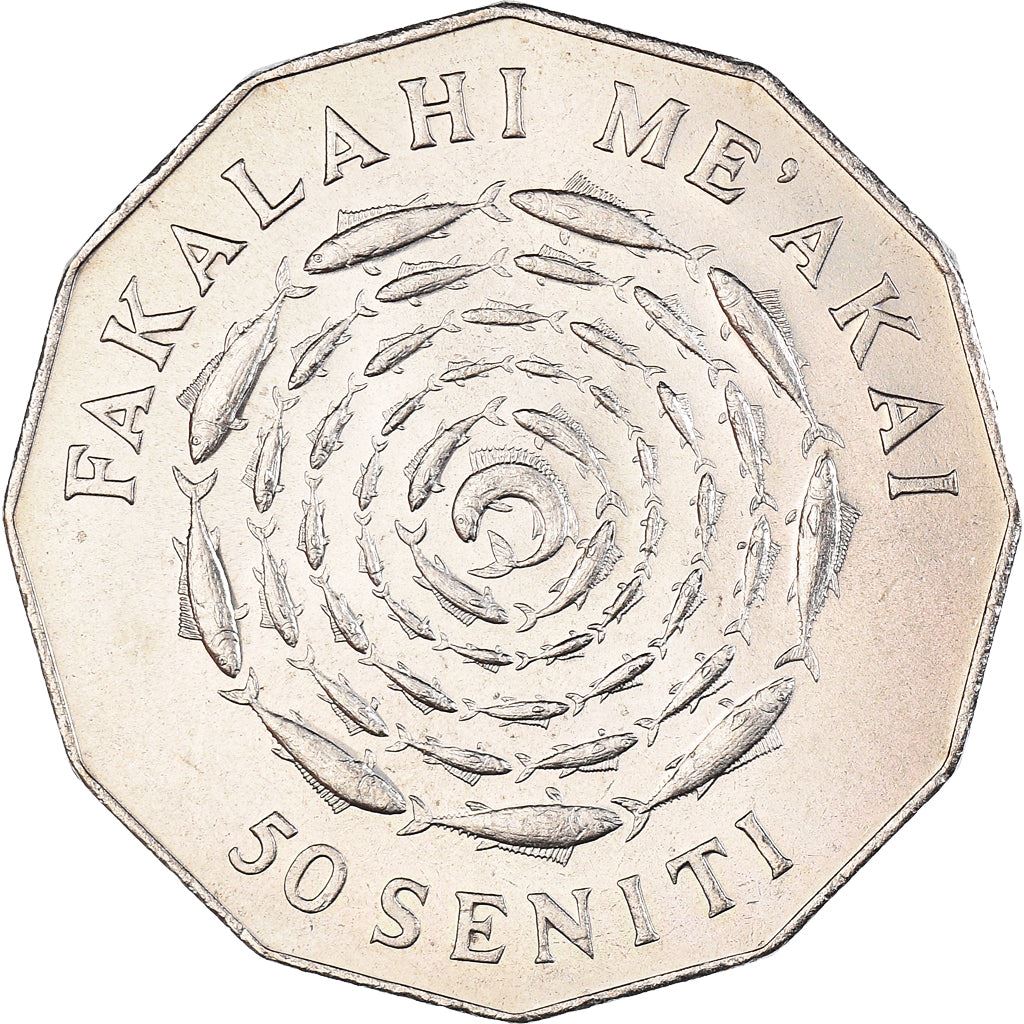 Tonga | 50 Seniti Munt | Koning Tupou IV | 50 Vis | FAO | Km:47 | 1975 - 1978