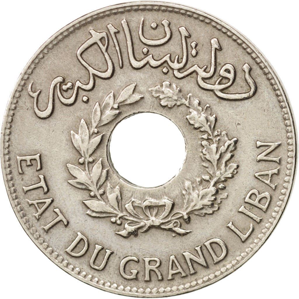 Lebanon | 1 Ghirsh / Piastre Coin | Lion heads | Km:3 | 1925 - 1936