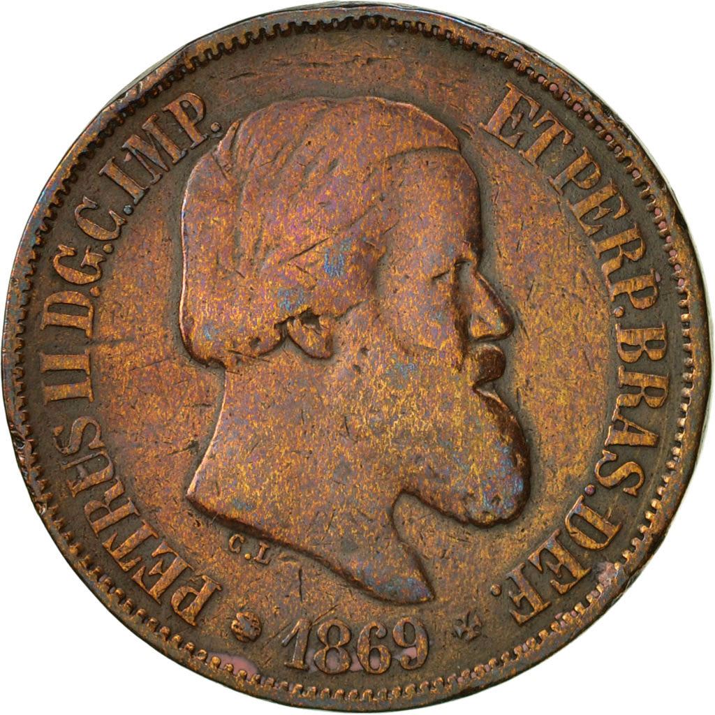 Brazil | 20 Reis Coin | Pedro II | Km:474 | 1868 - 1870