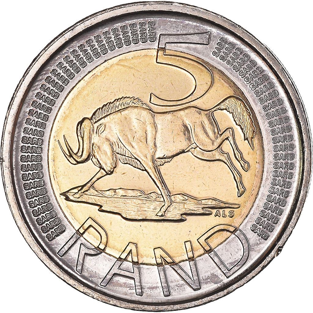 South Africa | 5 Rand Coin | Animals | Wildebeest | Gnu | Uc:19 | 2015