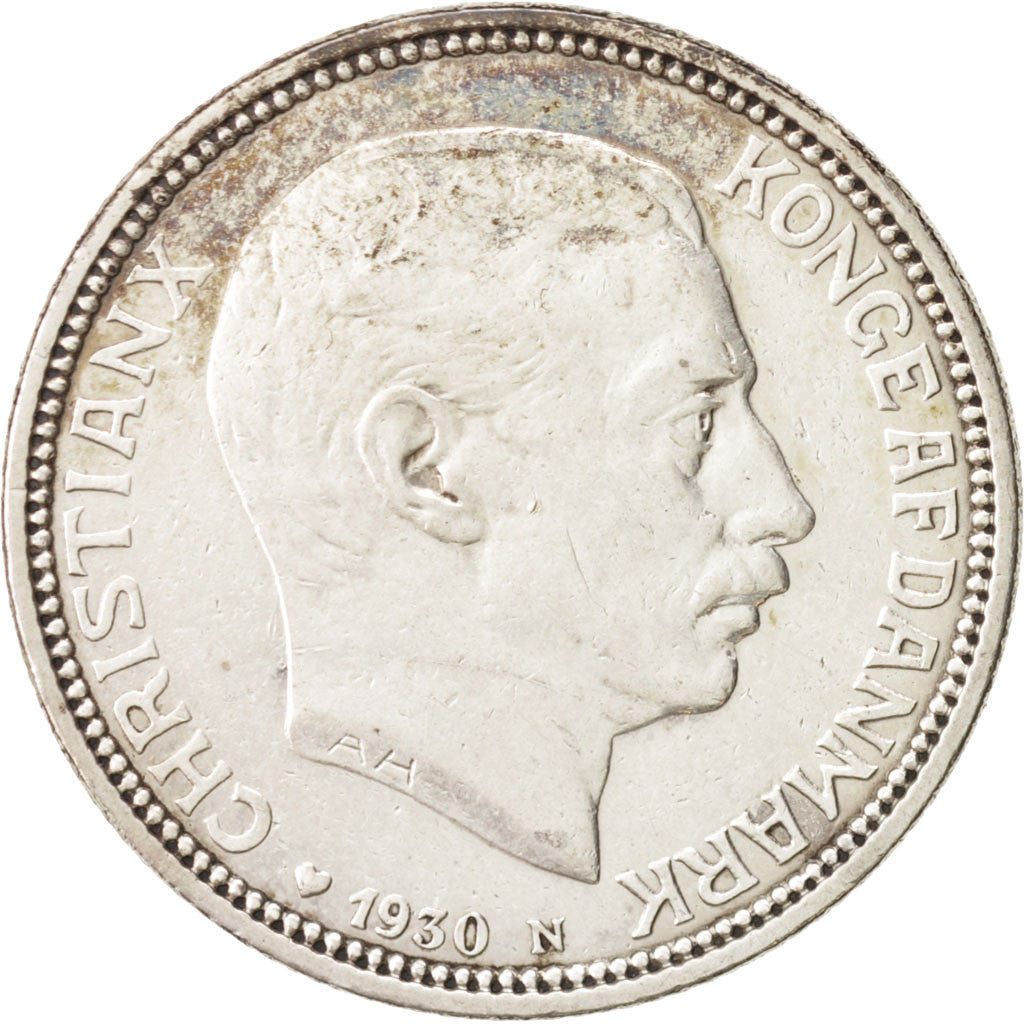 Denmark | 2 Kroner Coin | Silver | King Christian X's 60th birthday | KM:829 | 1930
