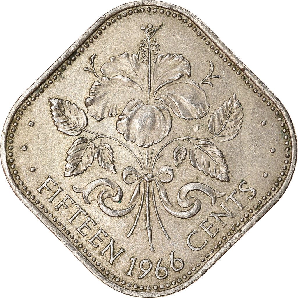 The Bahamas | 15 Cents Coin | Hibiscus | Copper-nickel | KM:5 | 1966-1970