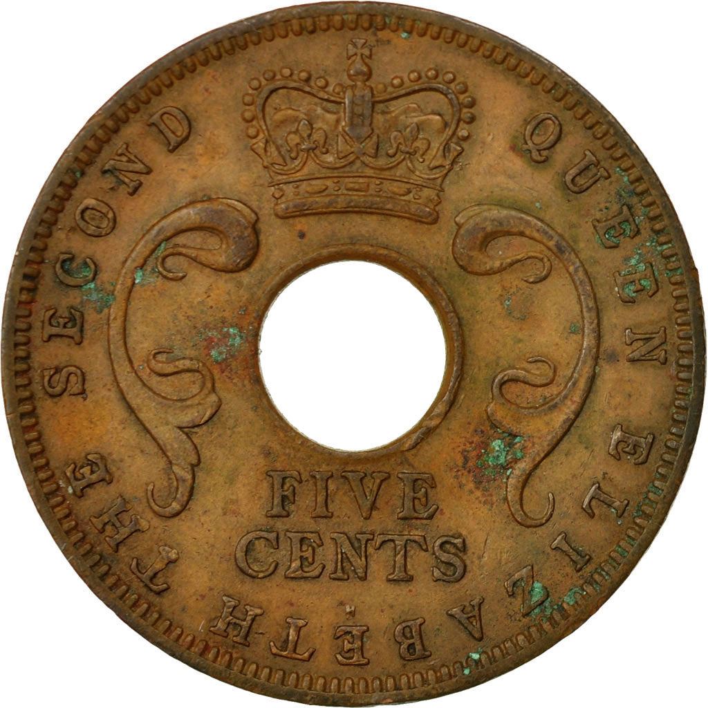 East Africa | 5 Cents Coin | Crown | Tusks | Km:37 | 1955 - 1963