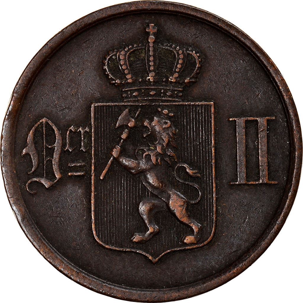 Norge | 2 Øre Mønt | Oscar II | KM:353 | 1876 - 1902