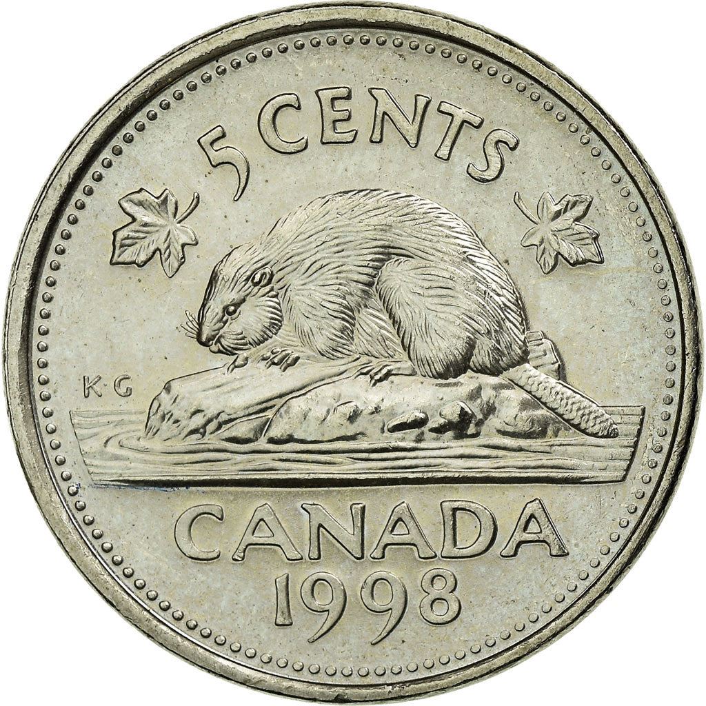 Canada | 5 Cents Coin | Copper-nickel | 3rd portrait | KM:182 | 1990-2001