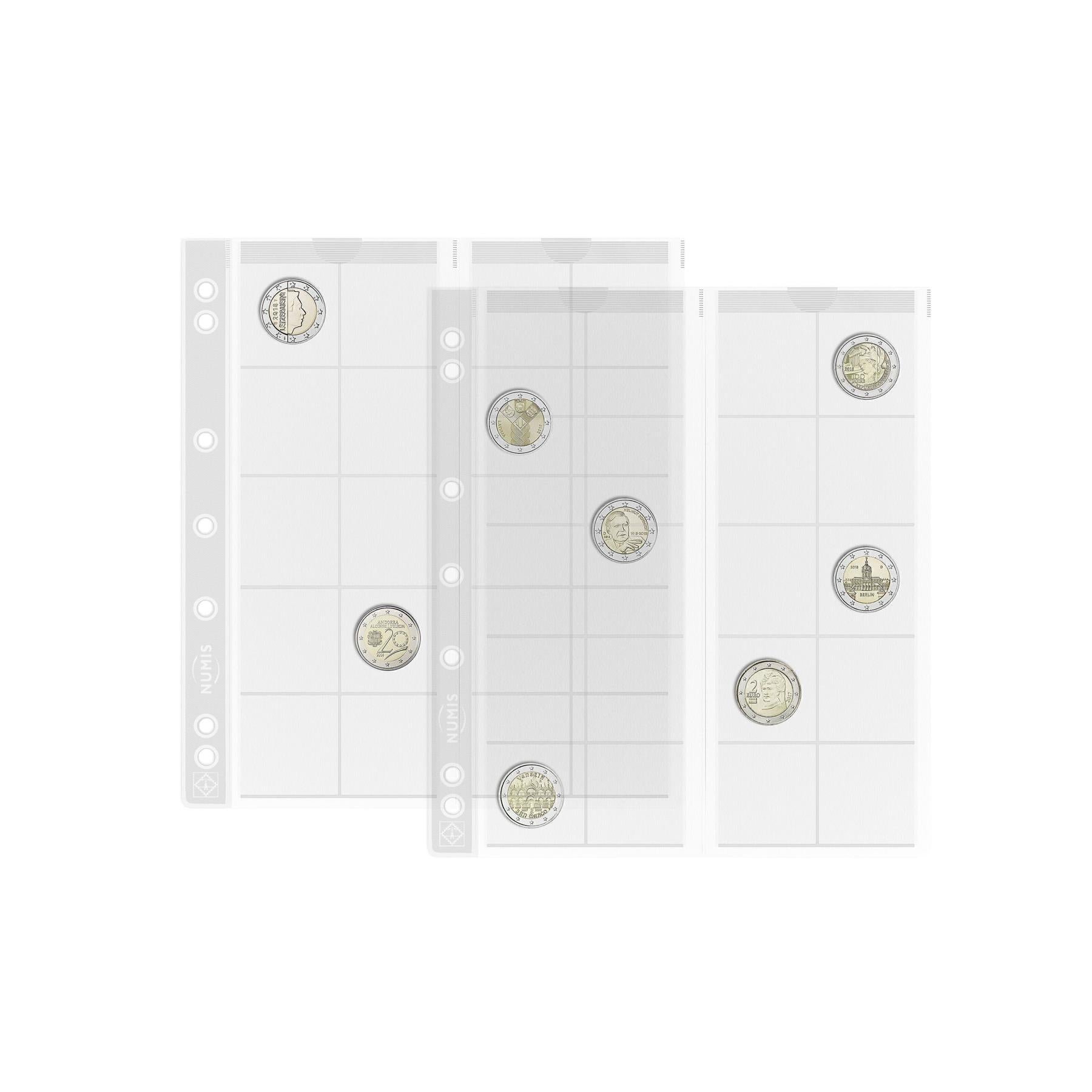 NUMIS Coin Sheets for Coin Albums | Packs of 5 | Different Pocket Configurations