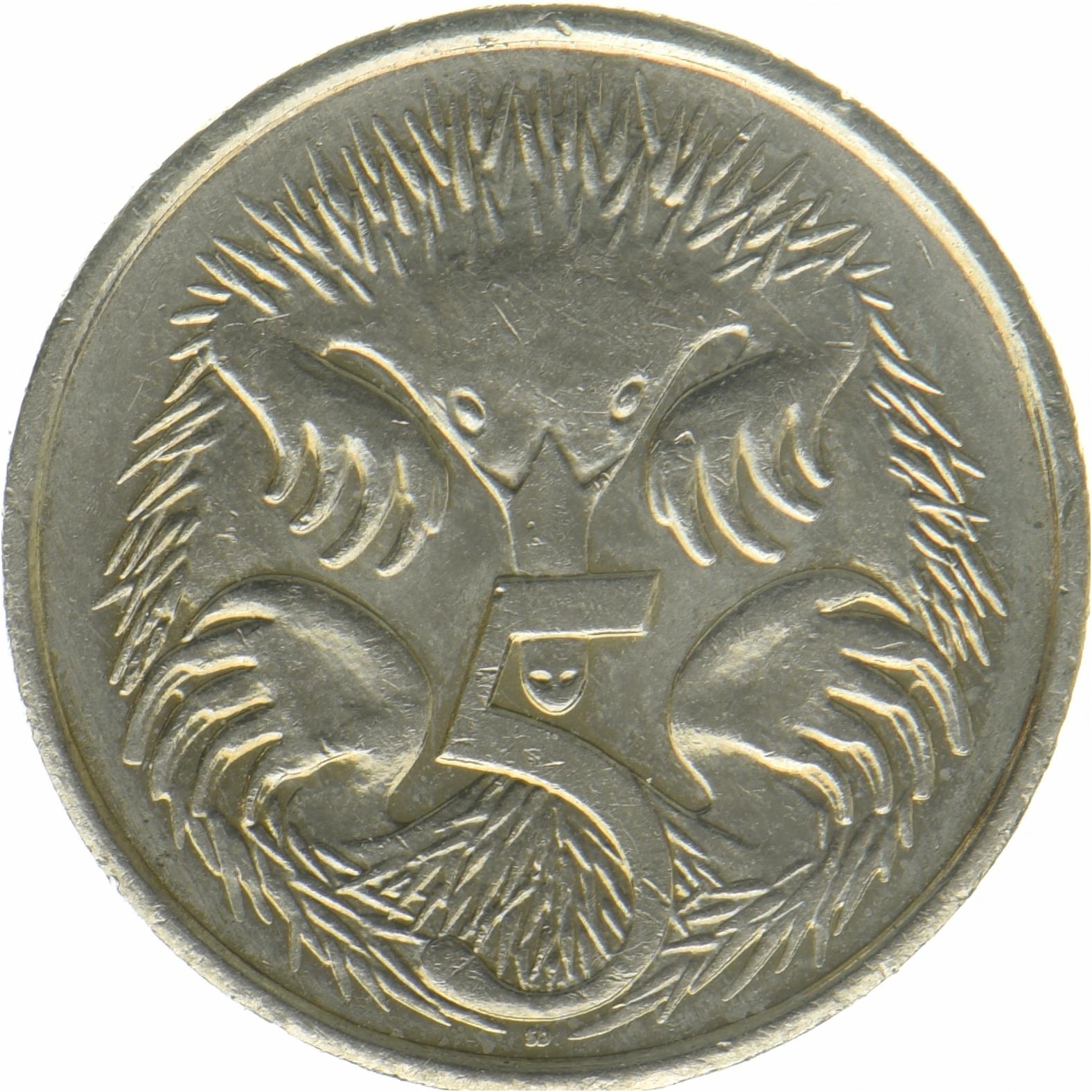Australia | 5 Cents Coin | Echidna | KM:3612 | 2019 - 2023