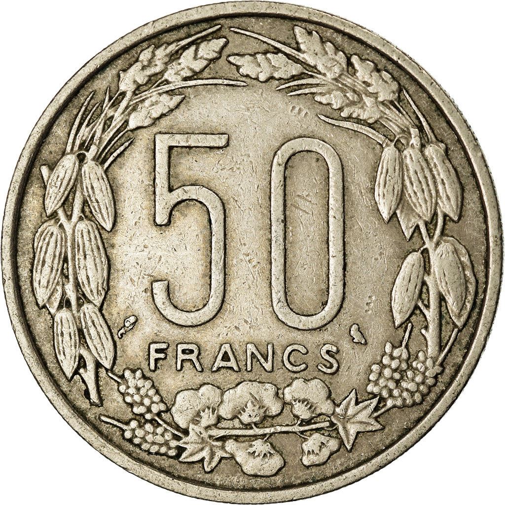 Central African States | 50 Francs Cfa Coin | Antelope | Crops | Km:3 | 1961 - 1963