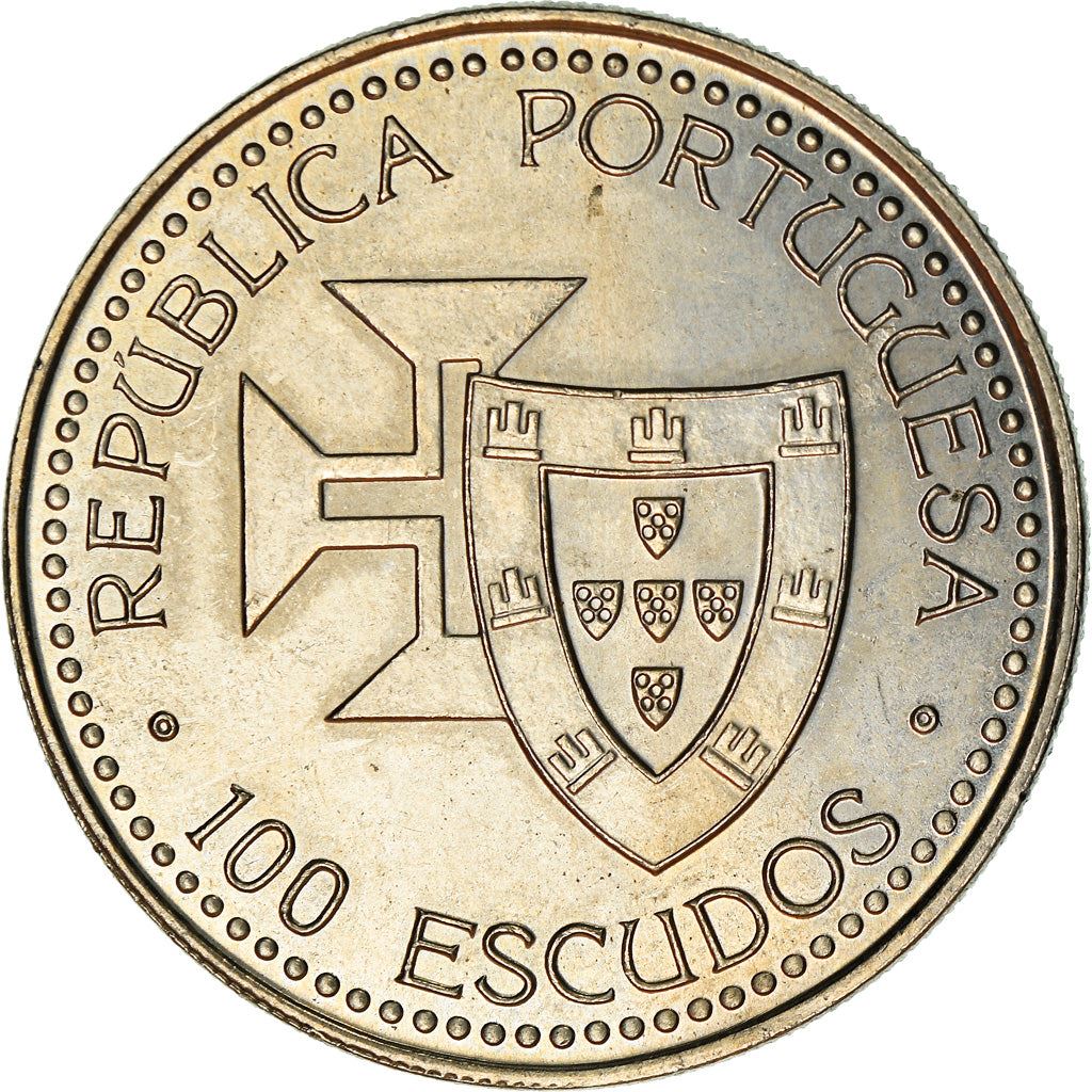 Portugal 100 Escudos Coin | Madeira | Porto Santo | Order of Christ | Caravel | KM647 | 1989