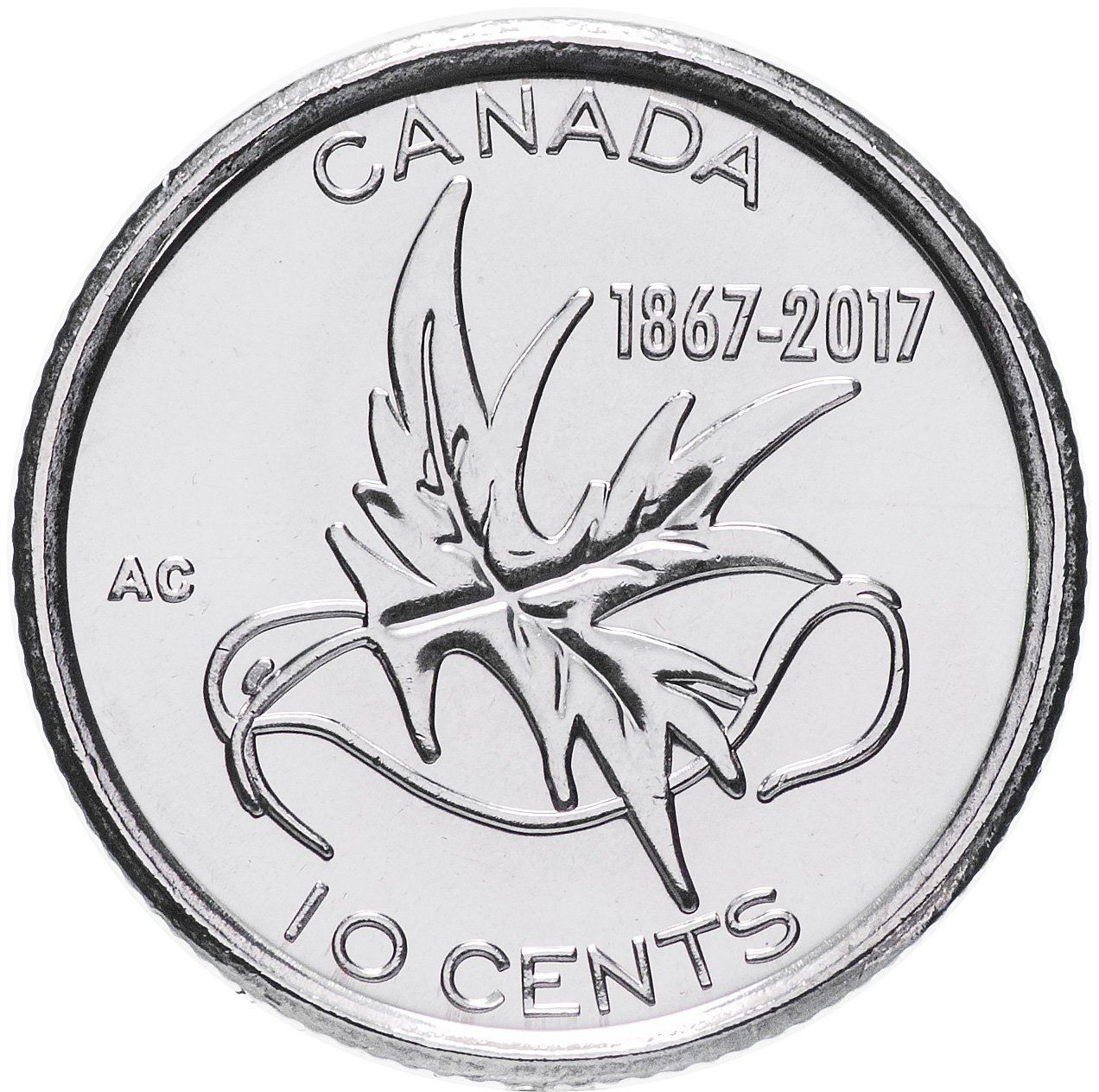 Kanada | 10-Cent-Münze | Nickelbeschichteter Stahl | Flügel des Friedens | KM:2293 | 2017