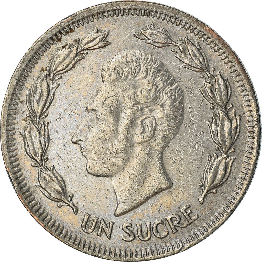 Ecuador | 1 Sucre Coin | Antonio José de Sucre | Nickel clad steel | KM:83 | 1974-1977