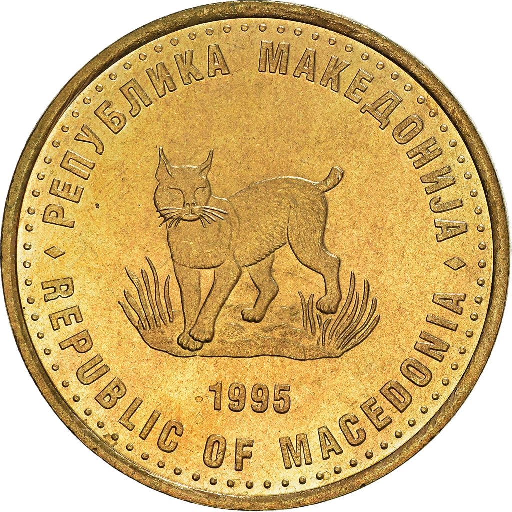 North Macedonia 5 Denari Coin | FAO | Lynx | KM7 | 1995