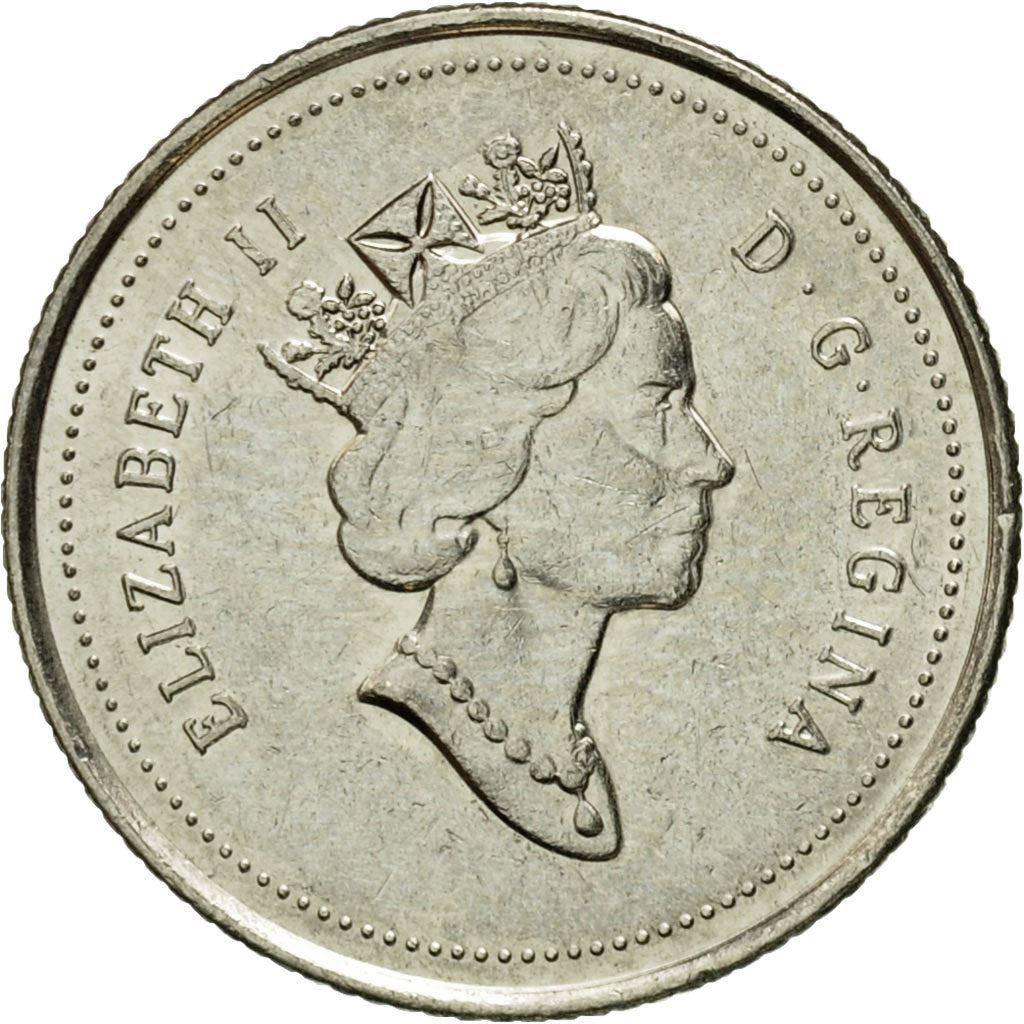 Canada | 10 Cents Coin | Nickel | 3rd portrait | KM:183 | 1990-2000