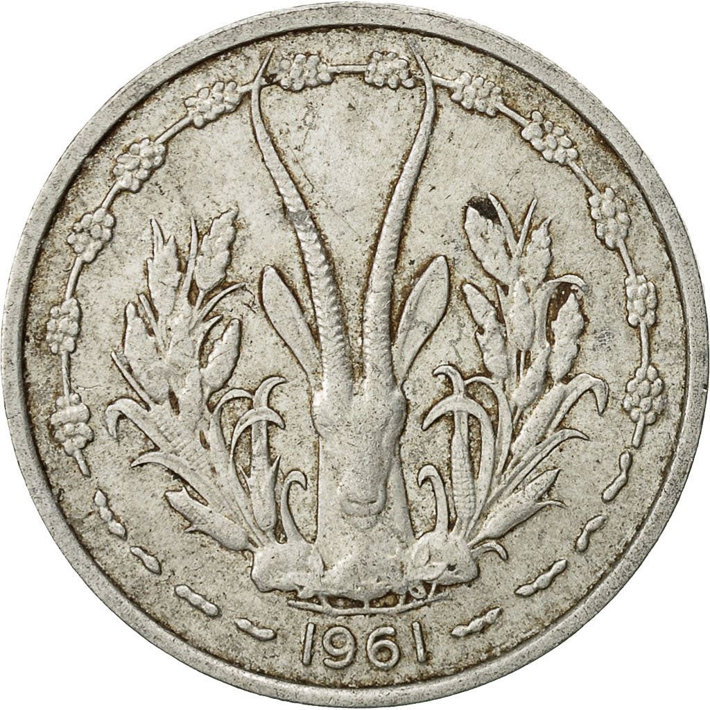 Western African States | 1 Franc Cfa Coin | Emblem of Central Bank | Gazelle | Km:3.1-3 | 1961 - 1975