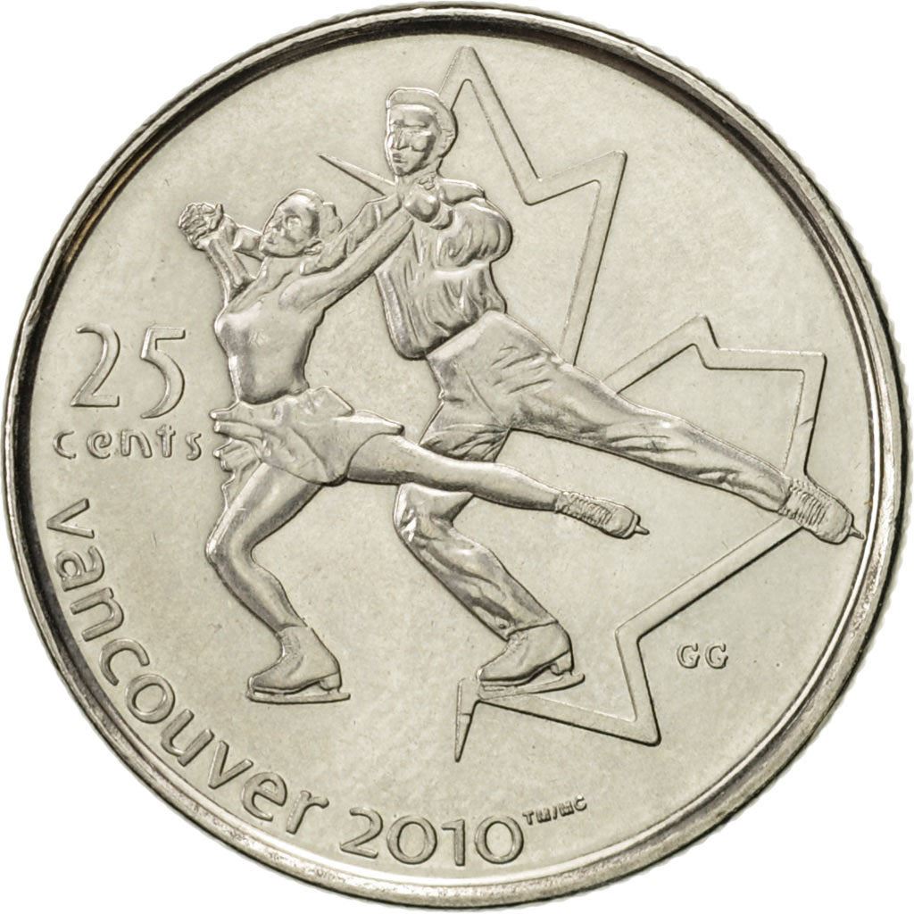 Canada | 25 Cents Coin | Nickel plated steel | Figure skating | KM:766 | 2008