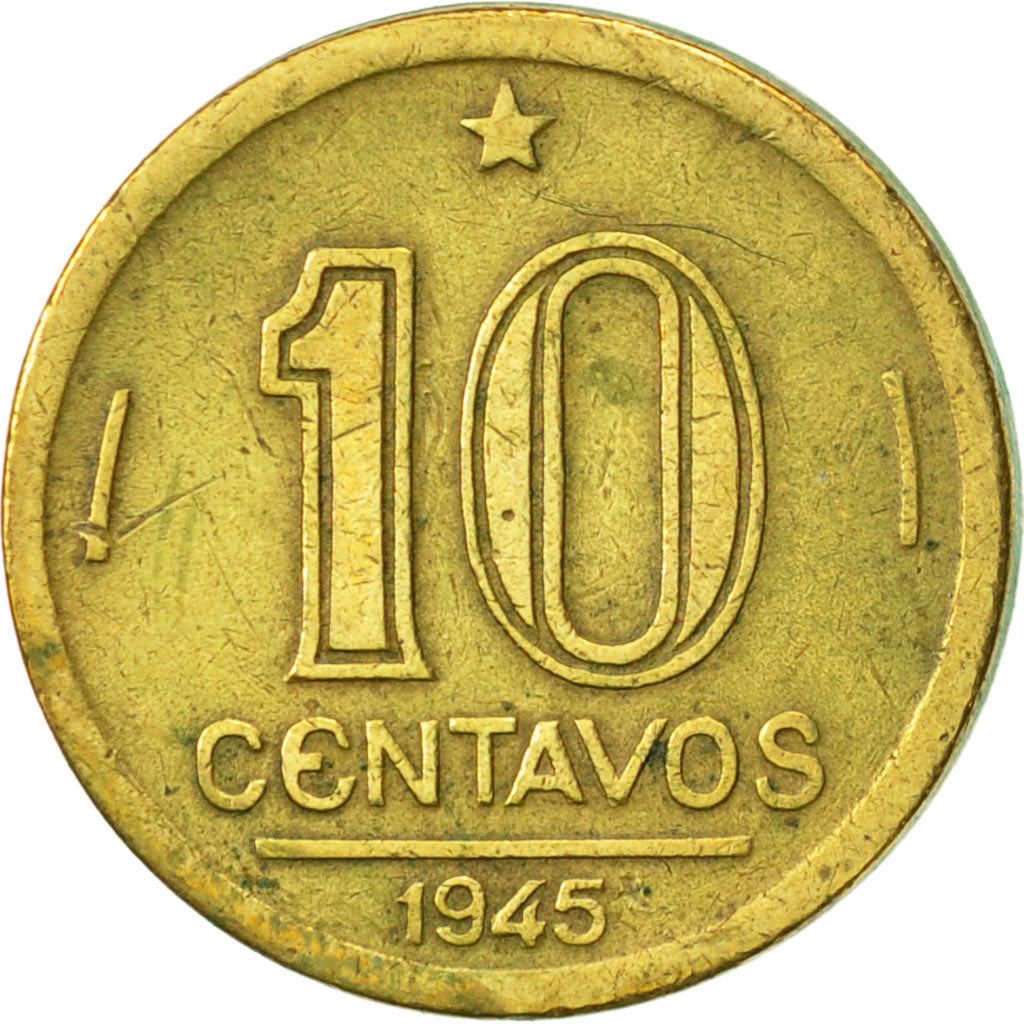 Brazil | 10 Centavos Coin | Getúlio Dornelles Vargas | Km:555A.1 | 1943 - 1947