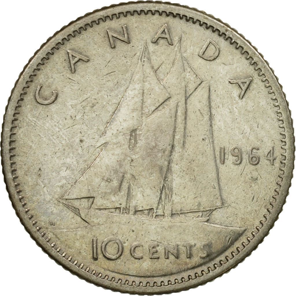 Canada | 10 Cents Coin | Silver | 1st portrait | KM:51 | 1953-1964