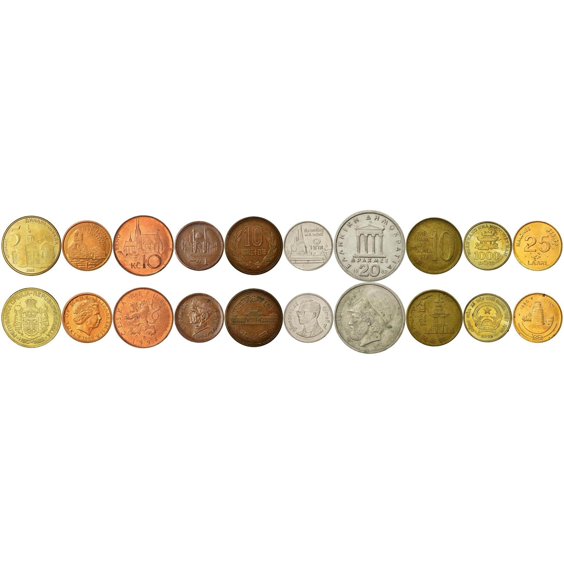 Different Coins with Houses of Worship | Church | Synagogue | Mosque | Shrine | Temple | Pagoda