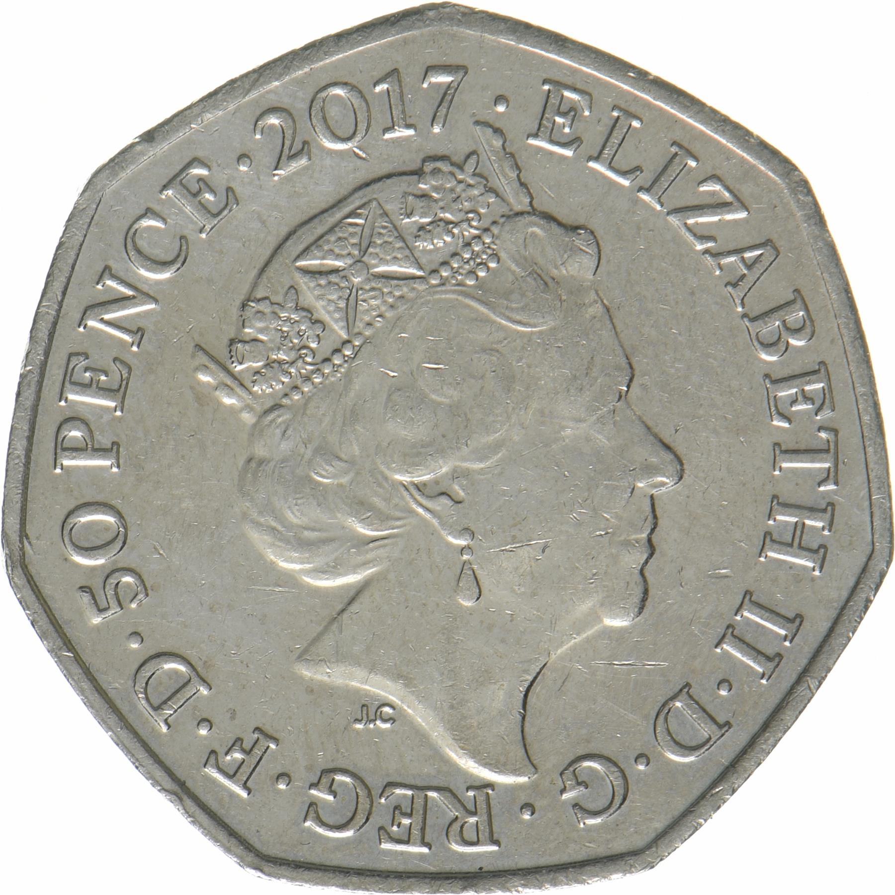 United Kingdom | 50 Pence Coin | Benjamin Bunny | KM:1431 | 2017