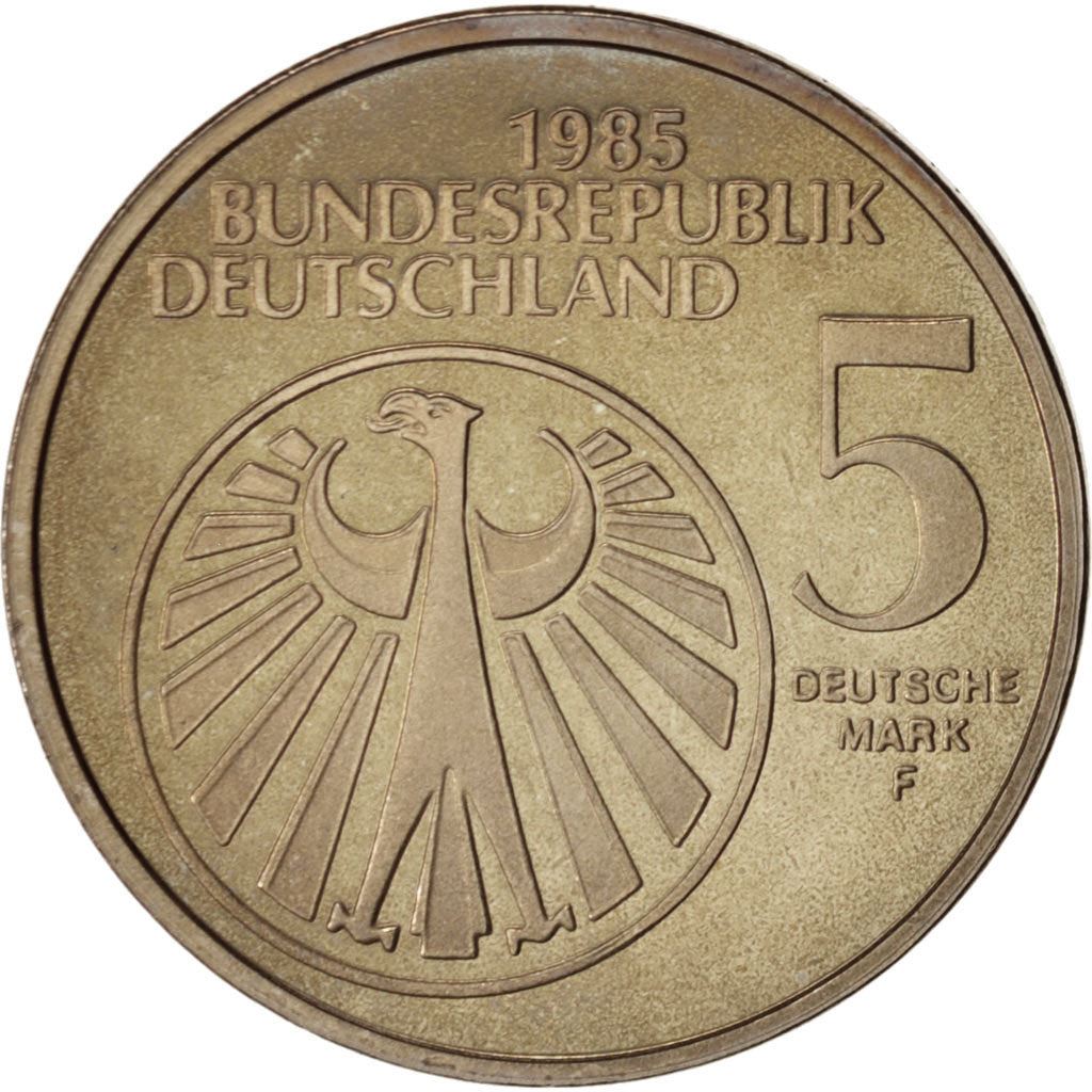 जर्मनी | 5 डॉयचे मार्क सिक्का | संगीत का वर्ष | KM:162 | 1985