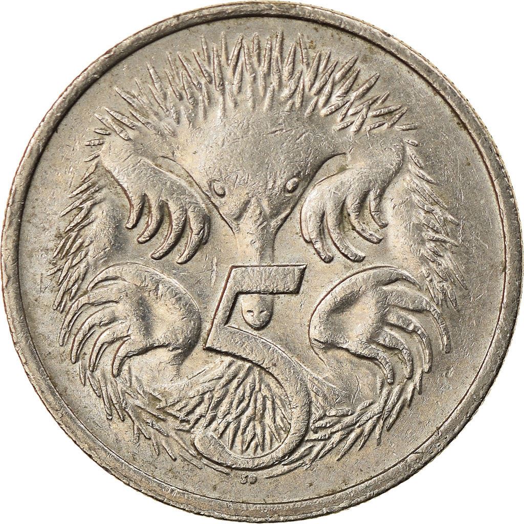 Australia | 5 Cents Coin | Echidna | Km:64 | 1966 - 1984
