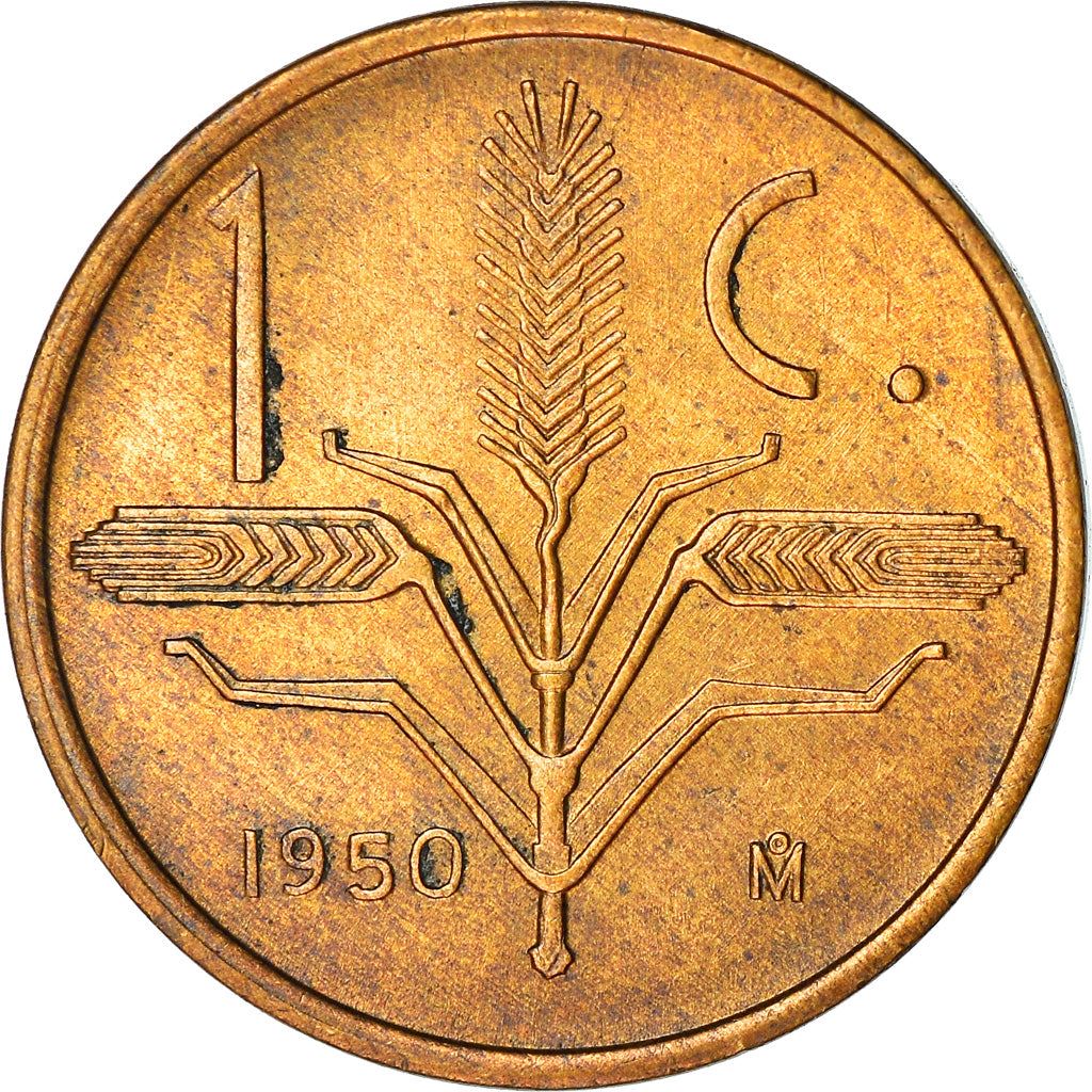 Mexico 1 Centavo Coin | National Mexico arms | Wheatear | KM417 | 1950 - 1969