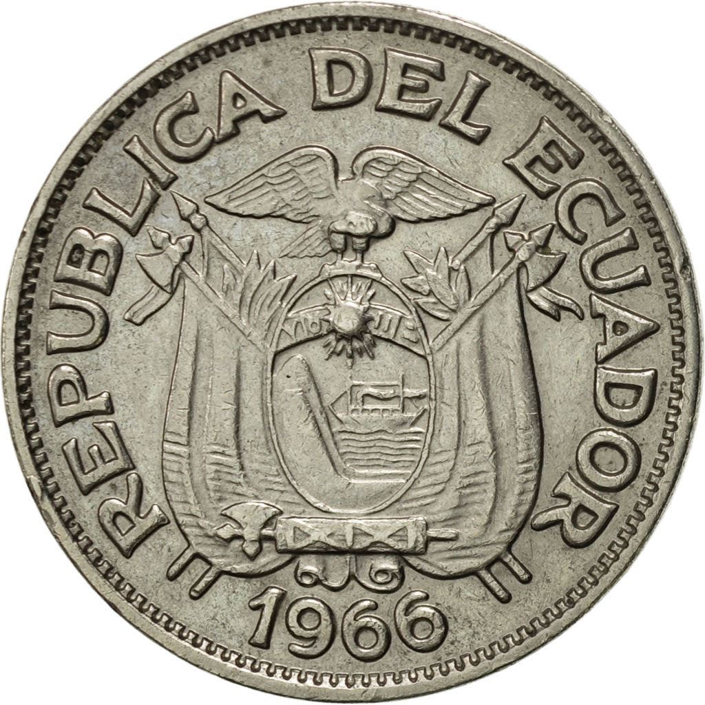 Ecuador | 20 Centavos | Nickel clad steel | Coat of Arms | KM:77.1c | 1959-1972
