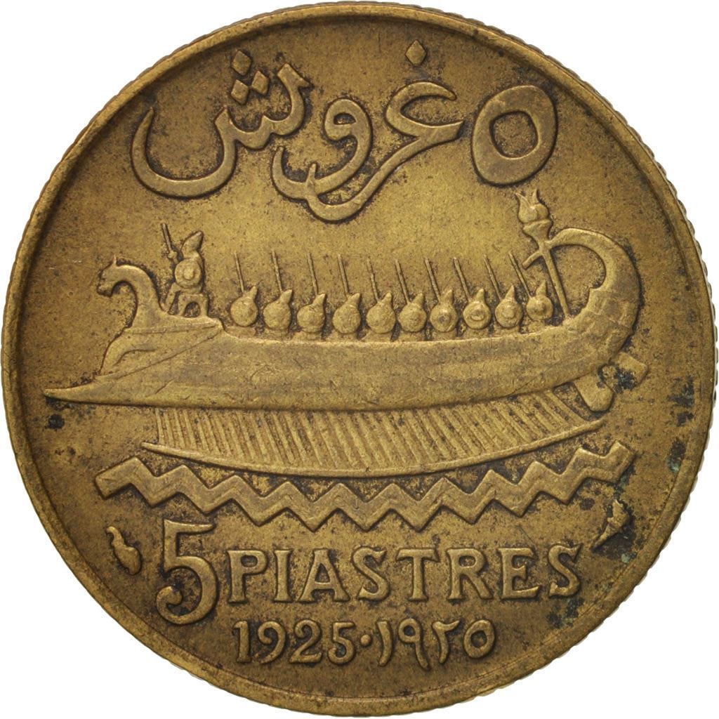 Lebanon | 5 Girush / Piastres Coin | Trireme | Km:5 | 1925 - 1940