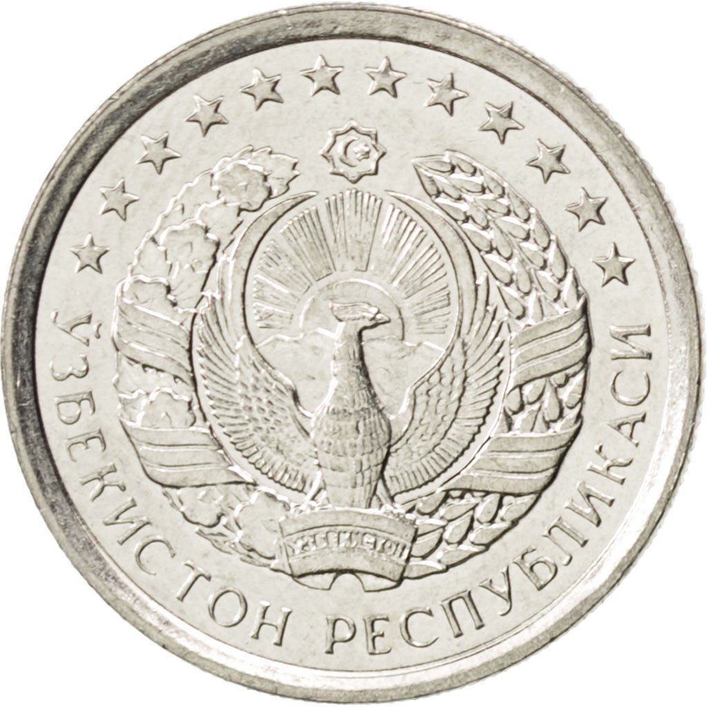 Uzbekistan | 10 Tiyin Coin | Stars | Cotton | Wheat | Sun | Huma Bird | Km:4.1 | 1994