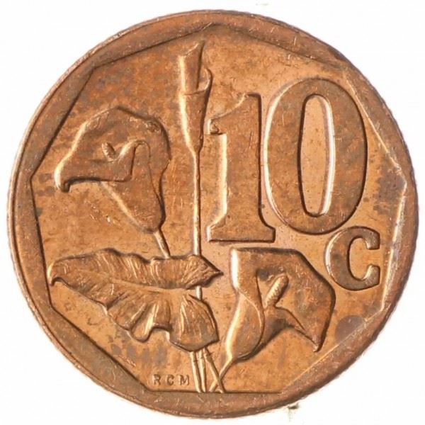 South Africa | 10 Cents Coin | Flowers | Arum Lily | Uc:6 | 2014