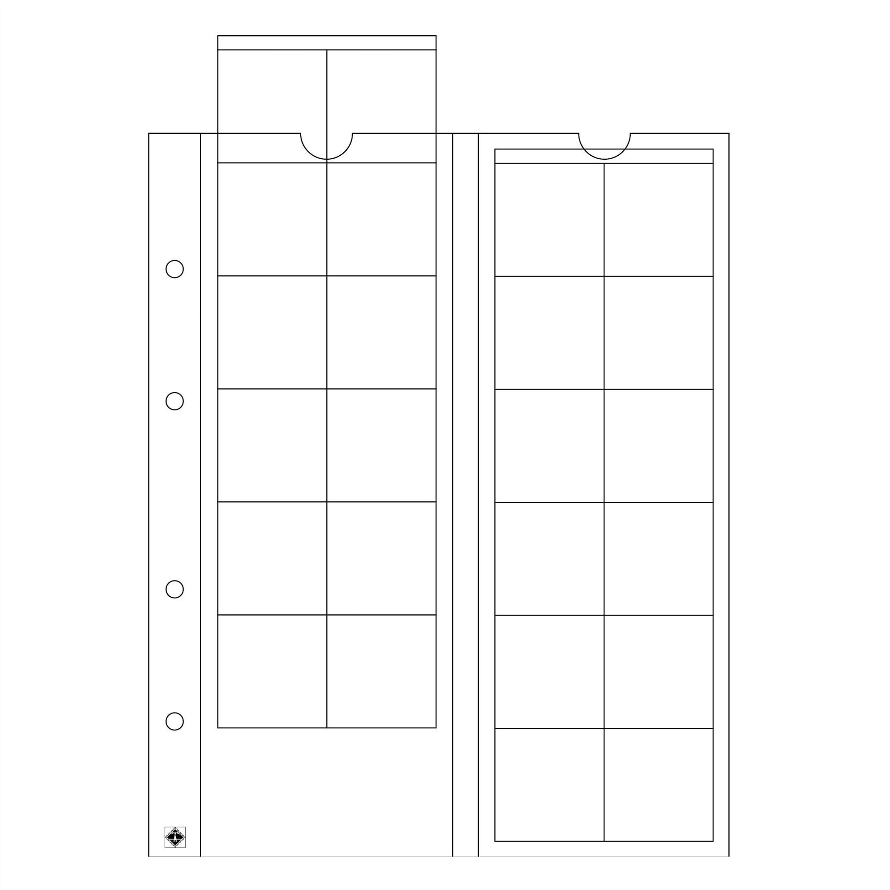 OPTIMA Coin Sheets for Ring Binders | Packs of 5 | Different Pocket Configurations