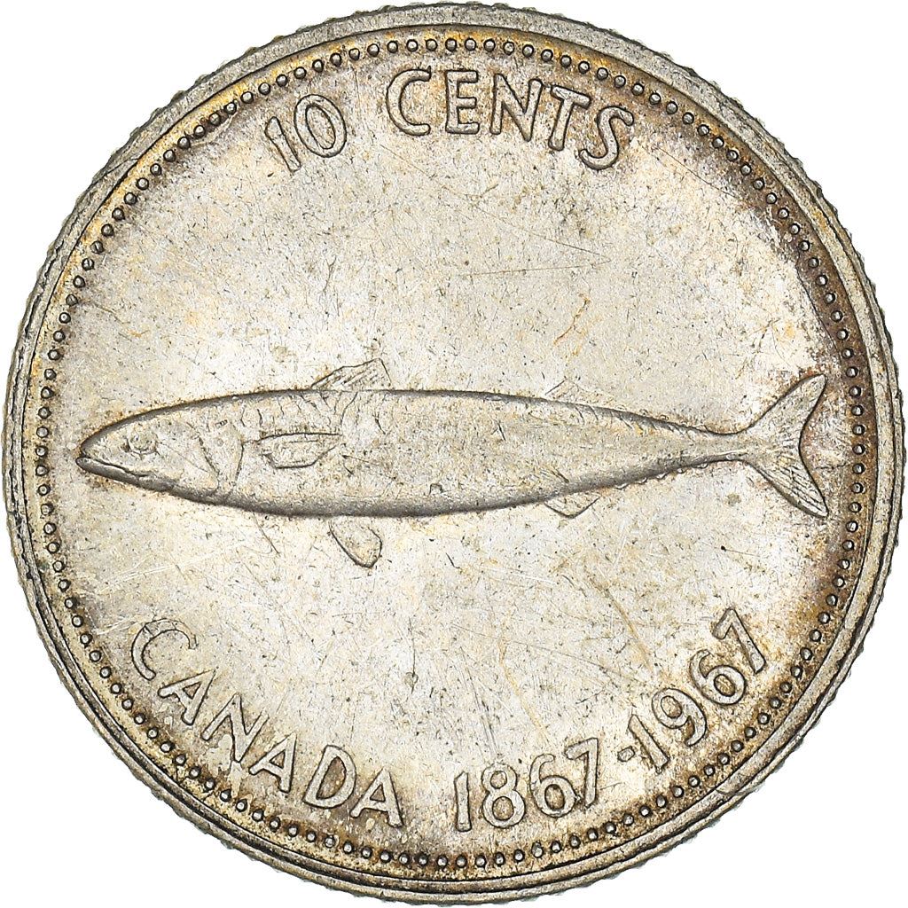 Canada | 10 Cents Coin | Mackerel | Km:67A | 1967