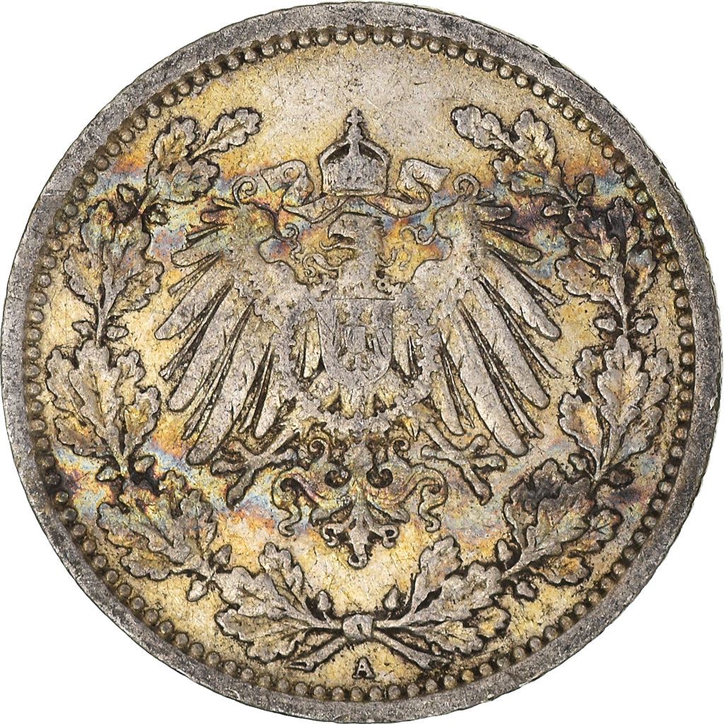 German Empire 1/2 Mark Coin | Deutsches Reich | Wilhelm II | Type 2 | KM17 | 1905 - 1919