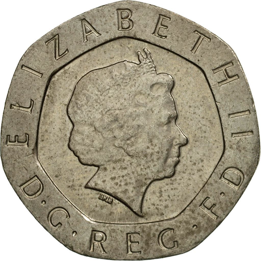 United Kingdom | 20 Pence Coin | Tudor Rose | Km:990 | 1998 - 2008