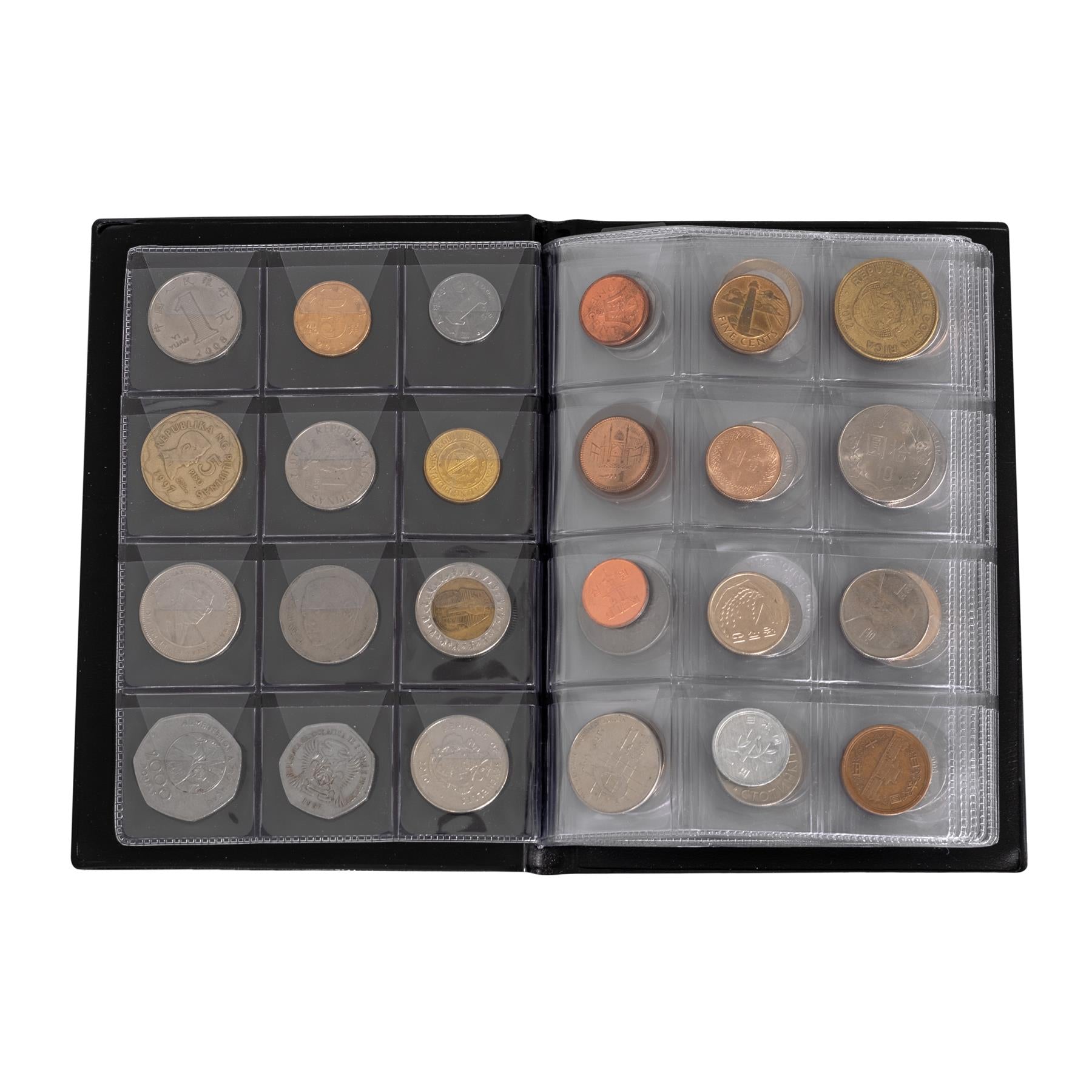 Coin Collection including Currency Album | Full Numismatic Book of Different Coins | 50 Unique Foreign Countries | Complete Coins Collections | Perfect Choice for Money Collectors