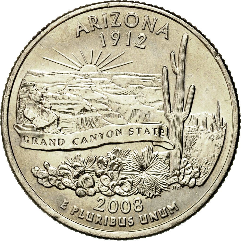 United States | 1/4 Dollar Coin | Arizona | Km:423 | 2008